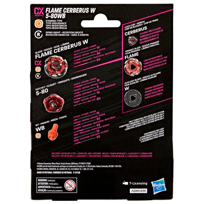 Beyblade X Flame Cerberus W 5-80WB CX Starter Pack Set, Takara Tomy Stamina Type Top and Launcher, Battling Tops Game Toys, Ages 8+ 🍁 All In One Marketplace Canada