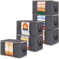 Lifewit 6 Pack Clothes Storage Bags, Foldable Fabric Closet Storage Containers and Organization, Underbed Lidded Storage Bins for Clothing, Blankets with Reinforced Handle, Sturdy Zipper, Clear Window 🍁 All In One Marketplace Canada