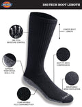 Dickies Men's Multi-Pack Dri-tech Moisture Control Boot-Length Socks, Black (6 Pairs), Shoe Size: 6-12 🍁 All In One Marketplace Canada