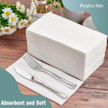 Perfect Stix White Dinner Napkin-300 2-Ply White Dinner Napkins, 0.1" Height, 17" width, 15" Length (Pack of 300) 🍁 All In One Marketplace Canada