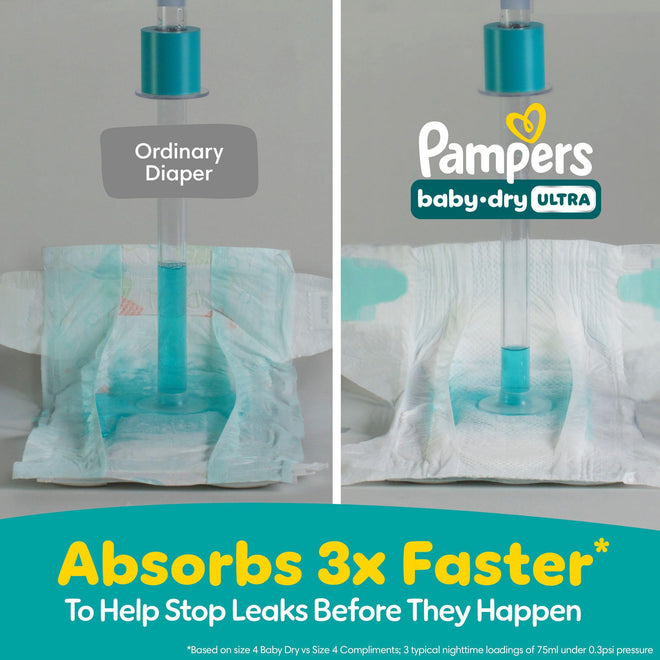 Pampers Baby Dry Ultra Diapers, Size 4 (22-37 lbs), 156 Count, Absorbent Disposable Diapers 🍁 All In One Marketplace Canada