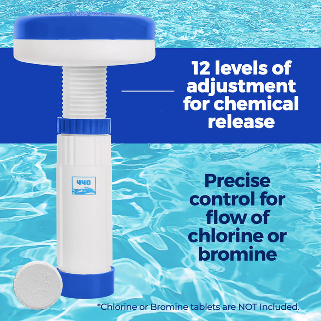 440 Mini Premium Floater Dispenser for Spa, Hot Tub and Small Pools for 1 Inch Chlorine or Bromine Tablets. (Tablets NOT Included) Adjustable Chemical Float from 0 to 13 Flow Control 🍁 All In One Marketplace Canada