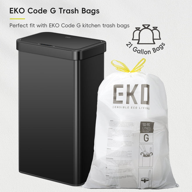 EKO Nova Sensor Trash Can, 21 Gallon/80 Liter Stainless Steel Rectangular Touchless Motion Sensor Trash Can, Matte Black 🍁 All In One Marketplace Canada