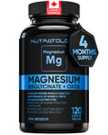 Nutratology® Magnesium Bisglycinate + Oxide | Canadian-Made | Relaxes Muscles, Improves Sleep Quality, Maintains Proper Muscle Functions & Enhances Bone Density | 250MG Per Capsule | 120 Capsules 🍁 All In One Marketplace Canada
