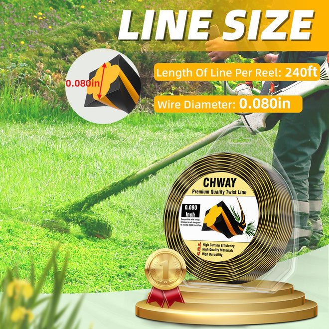 0.080'' DWO1DT801 Replacement String Timmer Lines Compatible with DEWALT Weed Eater, Square Twisted Weed Eater String, Heavy Duty Trimmer String (240 ft) 🍁 All In One Marketplace Canada