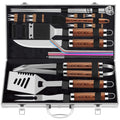 ROMANTICIST 25pcs Extra Thick BBQ Grill Accessories, Father's Day Grilling Gifts Set for Men Dad, Heavy Duty Grill Tools Utensils Kit with Spatula, Tongs in Aluminum Case for Birthday Brown 🍁 All In One Marketplace Canada