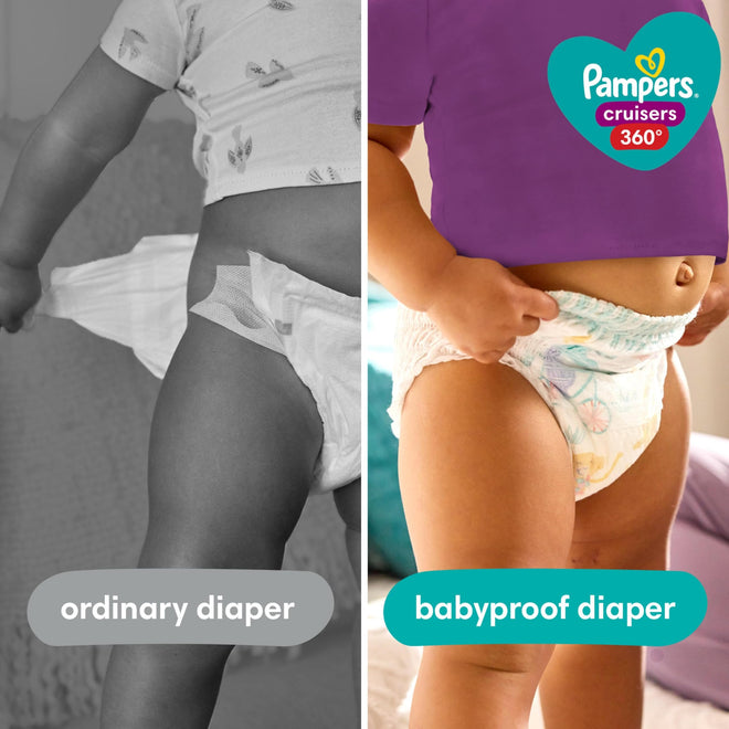 Pampers Diapers - Cruisers 360° - Size 6, up to 100% Leakproof Fit, Designed for Active Babies, Pull On Diaper, EZ Off Tabs Designed for Easy Changes, 1 Pack (Count of 48) 🍁 All In One Marketplace Canada