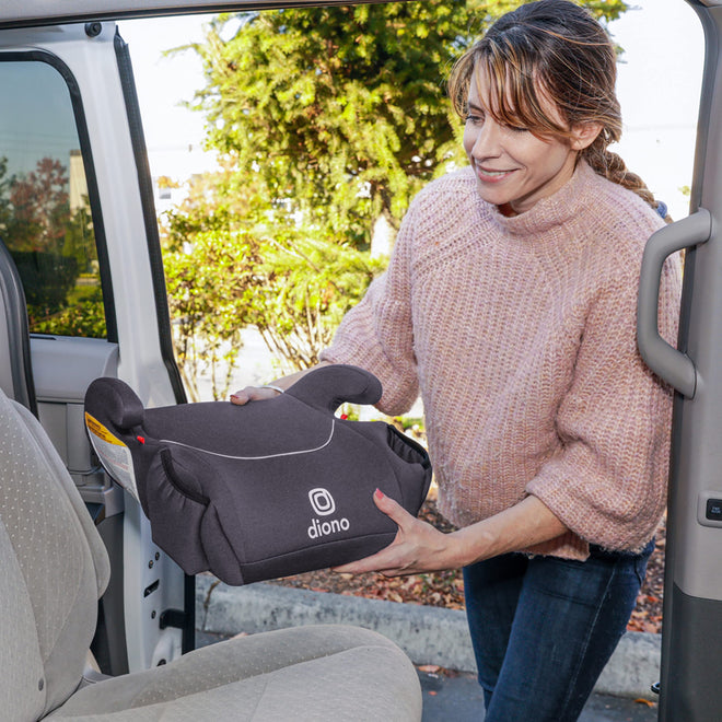 Diono Solana 2022, No Latch, Single Backless Booster Car Seat, Lightweight, Machine Washable Covers, Cup Holders, Black 🍁 All In One Marketplace Canada