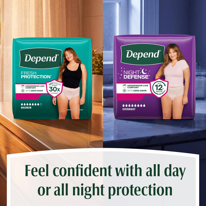 Depend FIT-FLEX Adult Incontinence Underwear for Women, Maximum Absorbency, S, Blush, 32 Count 🍁 All In One Marketplace Canada