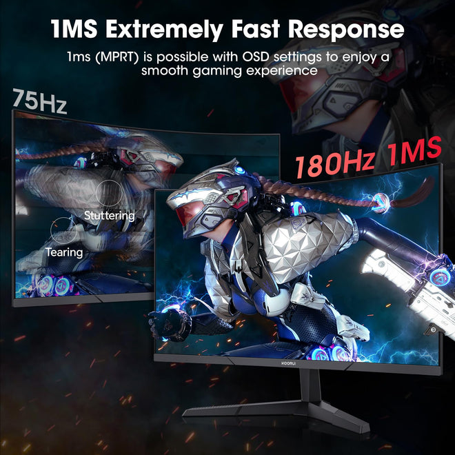 KOORUI 24 Inch Curved Gaming Monitor, 180Hz 1080P 1500R, Adaptive Sync, HDR 🍁 All In One Marketplace Canada