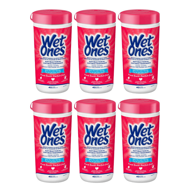 Wet Ones Antibacterial Fresh Scent Hand Wipes| Travel |Hand Sanitizer Wipes, Travel Essentials, 40‑Count Canisters, Pack of 6 🍁 All In One Marketplace Canada