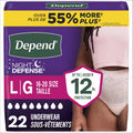 Depend Adult Incontinence Underwear, Overnight, Large, Blush, 22 Count 🍁 All In One Marketplace Canada