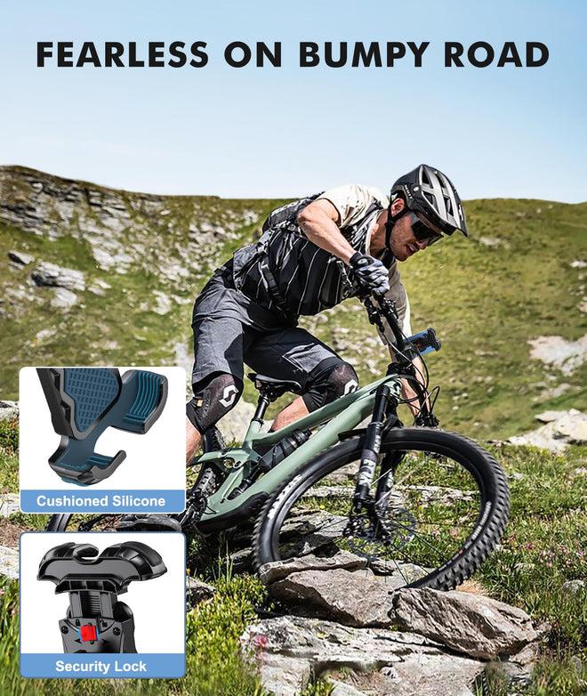 WOCBUY Bike Phone Mount, Upgrade [1s Lock][Secure Protection] Motorcycle Phone Mount, [360° Rotatable] Phone Holder for Bike Handlebar Compatible with iPhone/Samsung 4.7-6.8" Cell Phone 🍁 All In One Marketplace Canada