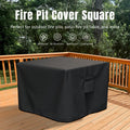 SHINESTAR Fire Pit Cover Square 32" x 32" x 24" - 600D Heavy Duty Waterproof & Windproof Outdoor Firepit Table Cover with Double Drawstrings for 28-32 Inch Square Fire Pits - Black 🍁 All In One Marketplace Canada