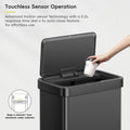 EKO Nova Sensor Trash Can, 21 Gallon/80 Liter Stainless Steel Rectangular Touchless Motion Sensor Trash Can, Matte Black 🍁 All In One Marketplace Canada