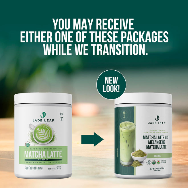 Jade Leaf Matcha Organic Matcha Latte Mix - Lightly Sweet Japanese Matcha Green Tea Powder with Organic Cane Sugar for Café Style Blend, 100 Servings (1kg Tub) 🍁 All In One Marketplace Canada