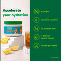 Organika Canadian-Made Electrolytes Powder with Vitamin C & Prebiotic Fibre - Sugar-Free Hydration Drink Mix - Lemon Iced Tea - 210 g - 60 servings 🍁 All In One Marketplace Canada