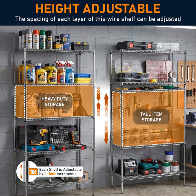 FDW Storage Shelves,Wire Shelving Unit Metal Shelves Heavy Duty Layer Rack Storage Rack Adjustable Utility (Chrome, 36"x 14"x 72") 🍁 All In One Marketplace Canada