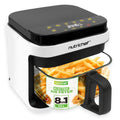 Nutrichef 5.8 Quart Air Fryer | 8-1 Preset Cook Modes | Transparent Fry Bowl for Best Cooking Results | Cook Shrimp, Steak, Fries, Wings, Chicken & More | Precise Temperature Control & Time | White 🍁 All In One Marketplace Canada