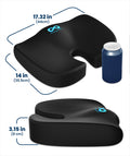 Everlasting Comfort Doctor Recommended Memory Foam Seat Cushion for Office Chairs & Car - Ergonomic Office Desk Accessories - Cushions for Tailbone Pain Relief, Sciatica (Black, Large) 🍁 All In One Marketplace Canada