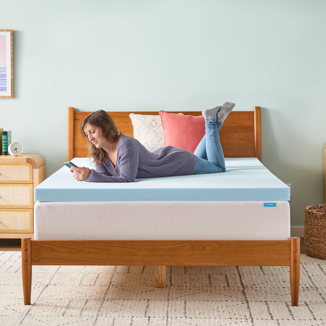 Linenspa 3 Inch Memory Foam Mattress Topper, Gel Infused Twin Mattress Topper, CertiPUR-US Certified 🍁 All In One Marketplace Canada