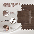 Yes4All EVA Interlocking Mats, Puzzle Floor Tiles, Foam Floor Padding with Border for Furniture, Home Space, Living Room, Garage - Dark Oak Wood, 4.46 m2 🍁 All In One Marketplace Canada