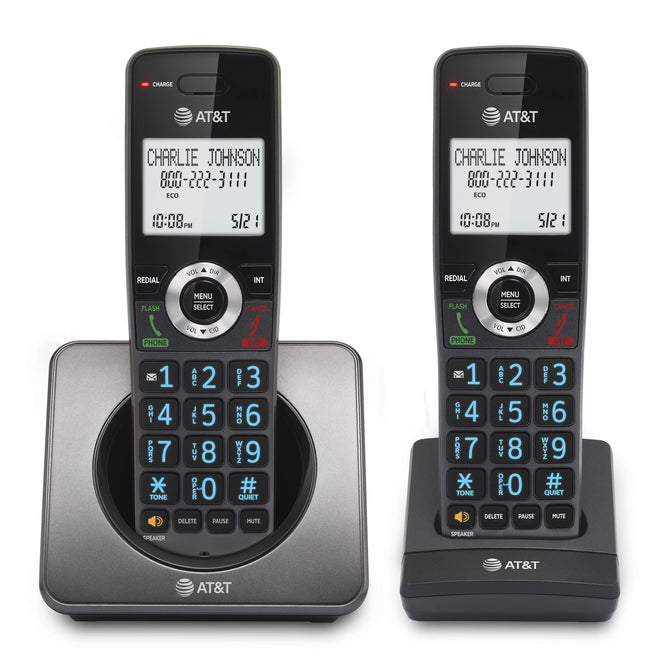 AT&T GL2101-2 DECT 6.0 Cordless Home Phone 2-Handset with Call Block, Caller ID, Full-Duplex Handset Speakerphone, 2" White Backlit Display, Lighted Keypad, Graphite & Black 🍁 All In One Marketplace Canada