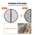 VEVOR X-Marks Fire Pit Grill Grate, Foldable Round Cooking Grate, Heavy Duty Steel Campfire BBQ Grill Grid with Handle and Support X Wire, Portable Camping Cookware for Outside Party, 36 Inch Black 🍁 All In One Marketplace Canada