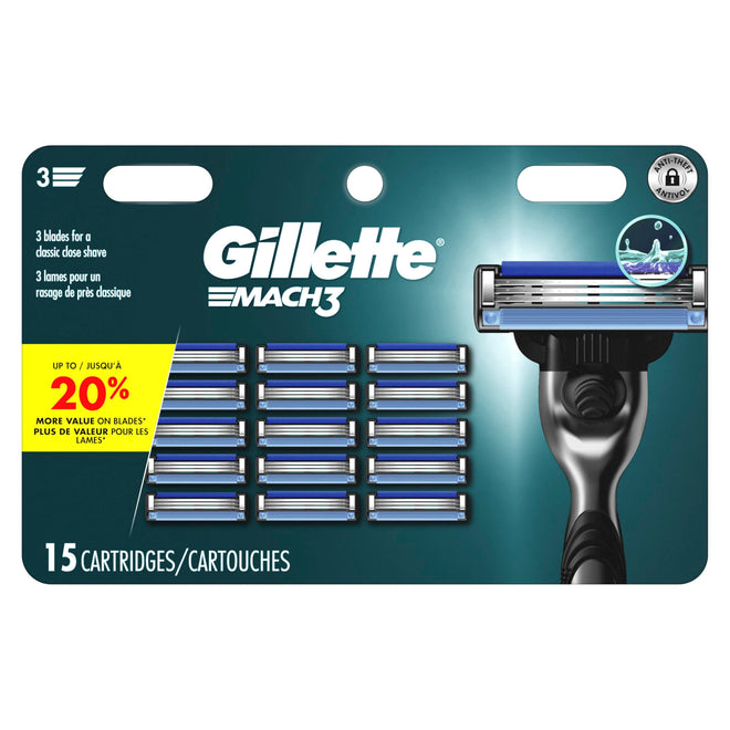 Gillette Mach3 Men's Razor Blade Refills, 15 Refills 🍁 All In One Marketplace Canada