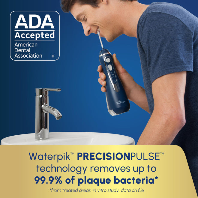 Waterpik Cordless Advanced 2.0 Water Flosser for Teeth, Gums, Braces, Dental Care with Travel Bag & 4 Tips, CDA Validated, Waterproof Rechargeable Handheld, Blue (1 Count) Packaging May Vary 🍁 All In One Marketplace Canada