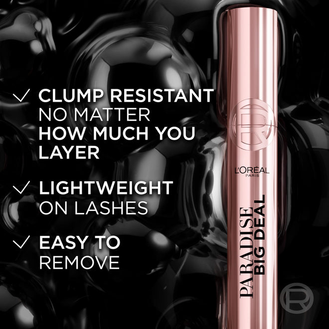 L'Oréal Paris Paradise Big Deal Volumizing Mascara, Buildable & Lengthening Mascara, No Clumps, Lightweight, Black Brown 10.9 ml 🍁 All In One Marketplace Canada