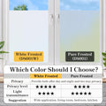 DUOFIRE Privacy Window Film Frosted Glass Film Static Cling Glass Film No Glue Anti-UV Window Sticker Non Adhesive for Privacy Office Meeting Room Bathroom Living Room, Pure Frosted 44.3 x 200cm 🍁 All In One Marketplace Canada