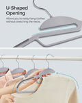 SONGMICS 50 Pack Coat Hangers, Heavy-Duty Plastic Suit Hangers, S-Shaped Opening, Non-Slip, Space-Saving, 360º Swivel Hook, 16.3 Inches Long, Light Gray and Dark Gray UCRP41G-50 🍁 All In One Marketplace Canada