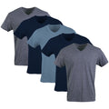 Gildan Men's V-Neck T-Shirts, Multipack, Style G1103, Navy/Heather Navy/Indigo Blue (5-Pack), Large 🍁 All In One Marketplace Canada