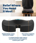 Everlasting Comfort Doctor Recommended Memory Foam Seat Cushion for Office Chairs & Car - Ergonomic Office Desk Accessories - Cushions for Tailbone Pain Relief, Sciatica (Black, Large) 🍁 All In One Marketplace Canada