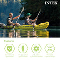 INTEX 69629E 86" Kayak Paddle: Ribbed Spoon Shaped Blades – Durable Lightweight Aluminum Shaft – Comfortable Grips – 3-Position Feather Adjustability – TUV RL Approved 🍁 All In One Marketplace Canada