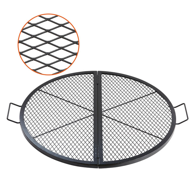 VEVOR X-Marks Fire Pit Grill Grate, Foldable Round Cooking Grate, Heavy Duty Steel Campfire BBQ Grill Grid with Handle and Support X Wire, Portable Camping Cookware for Outside Party, 36 Inch Black 🍁 All In One Marketplace Canada