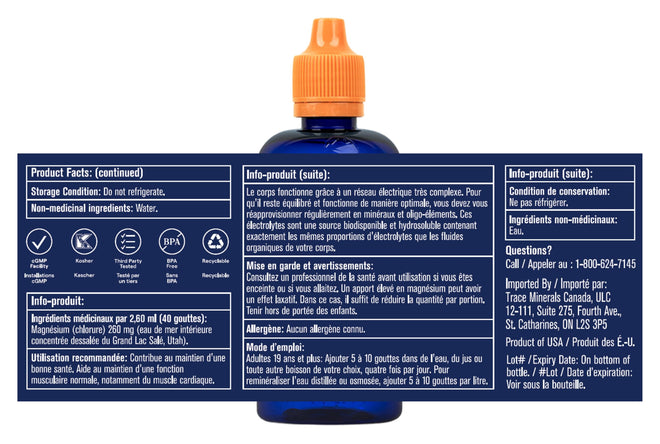 Trace Minerals ConcenTrace Drops | Ionic Liquid Magnesium, Chloride, Potassium | Full Spectrum Minerals | Low Sodium | Energy, Electrolytes, Hydration | 120 ML, 48 Day Supply 🍁 All In One Marketplace Canada