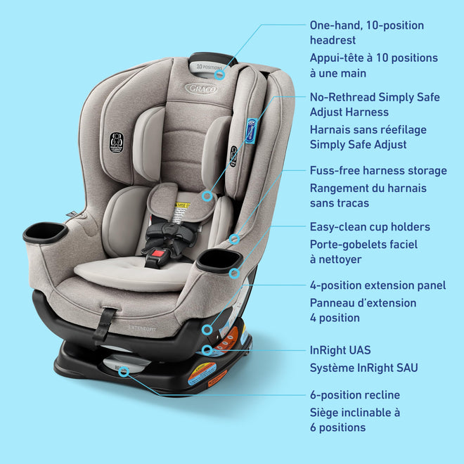 Graco Extend2Fit Convertible Car Seat, Ashten 🍁 All In One Marketplace Canada