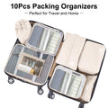 10 Set Packing Cubes for Suitcases, Packing Cubes Travel Essentials Organizer Bags, Travel Organizers (Beige) 🍁 All In One Marketplace Canada