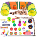 Retro Shaw Cat Toys Set 33 Pack, Cat Play Tunnel for Indoor Cats Kitty, Kitten Toys Include 2 Collapsible Cat Tunnels Tube Tent, Cat Feather Teaser Wand Springs Rainbow Bell Crinkle Ball Mouse Pompom 🍁 All In One Marketplace Canada