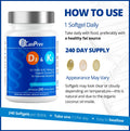 CanPrev - D3 & K2 Vitamin Supplement 240 Softgels 240-Day Supply, K2 MK7 Cholecalciferol Vitamin D3 Supplement, Organic Coconut Oil for Improved Absorption - Helps Build & Maintain Teeth & Bone Health 🍁 All In One Marketplace Canada