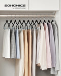 SONGMICS 30-Pack Pants Hangers, 42.5 cm Long Velvet Trousers Hangers with Adjustable Clips, Heavy-Duty, Non-Slip, Space-Saving for Pants, Skirts, Coats, Dresses, Tank Tops, Black UCRF12B30 🍁 All In One Marketplace Canada