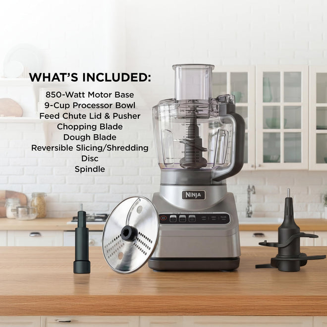 Ninja Professional Plus Food Processor 850-Watts With Auto-iQ Preset Programs Chop Puree Dough Slice Shred With a 9-Cup Capacity and a Silver Stainless Finish (BN600C) - Canadian Version 🍁 All In One Marketplace Canada