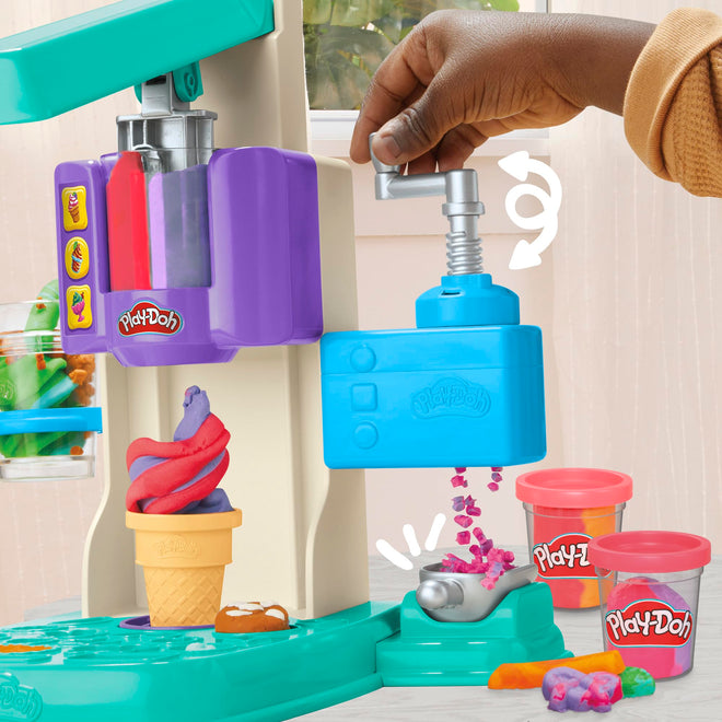 Play-Doh Rainbow Swirl Ice Cream Playset with 7 Pretend Play Kitchen Accessories, Arts and Crafts Toys for 3 Year Old Girls and Boys and Up 🍁 All In One Marketplace Canada