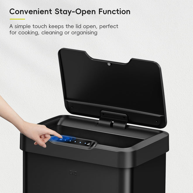 EKO Mirage-T 50 Liter / 13.2 Gallon Touchless Rectangular Motion Sensor Trash Can, Brushed Stainless Steel Finish 🍁 All In One Marketplace Canada