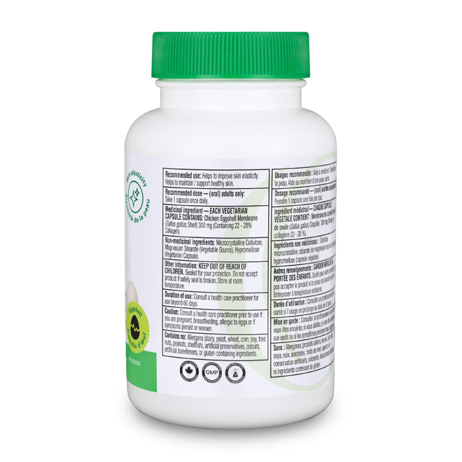 Organika Canadian-Made Vegetarian Collagen - Sourced From Natural Eggshell Membrane | For Healthier Skin, Hair, Nails and Joints - 60vcaps 🍁 All In One Marketplace Canada