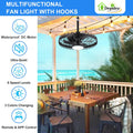 Depuley Outdoor Ceiling Fan with Light: 20 Inch Waterproof Gazebo Fans with Lights Outdoor Hanging - Plug in Remote App Control Caged Fans for Patios Pergola Porch Canopy - 6 Speed Black 🍁 All In One Marketplace Canada