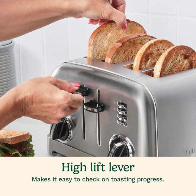 Cuisinart 4-Slice Toaster, 6-browning Levels, Brushed Silver (CPT-180C) 🍁 All In One Marketplace Canada