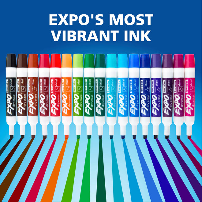 EXPO Dry Erase Markers, Low Odour Ink, Assorted Colours, Chisel Tip, 36 Count 🍁 All In One Marketplace Canada
